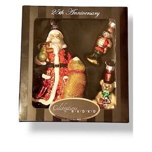 RADKO 25th Anniversary Christmas Ornaments Set NIB Ole St Nick Toys